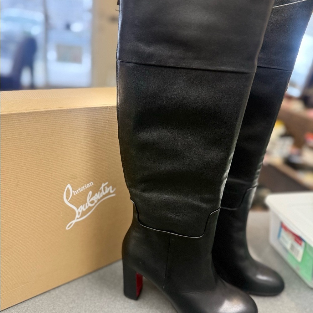 Christian Louboutin Over the Knee Black Boots